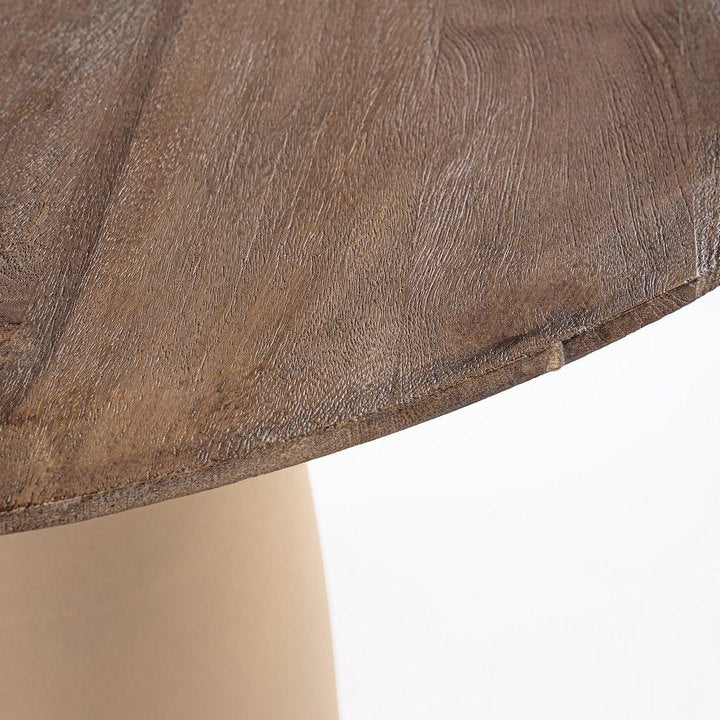 Esstisch Stanley Rustic Braun von Bizzotto, Nahaufnahme von Material und Verarbeitung