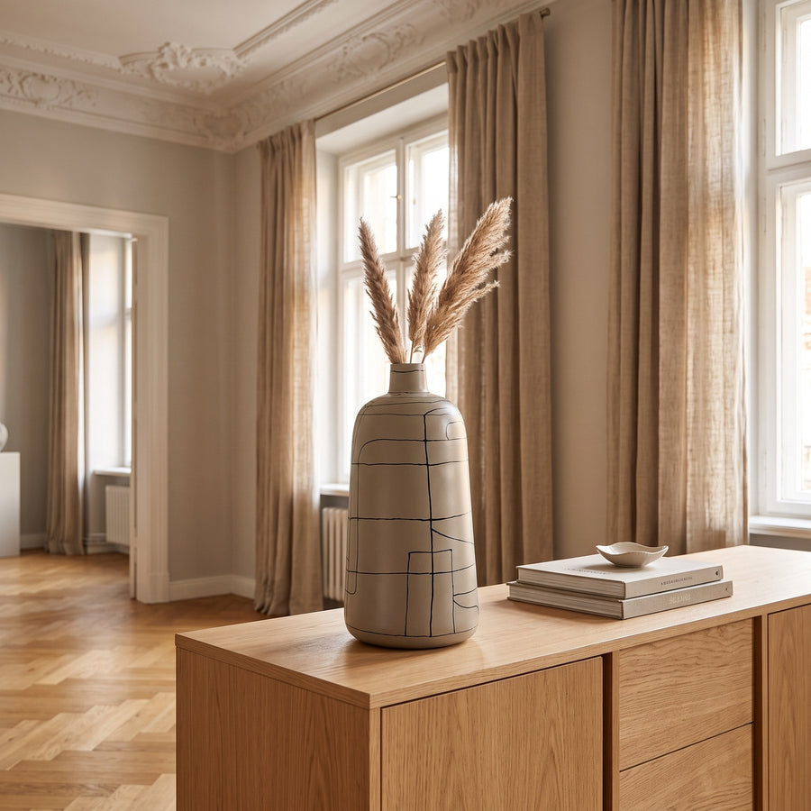 Flaschenvase Siva Beige 44,5 cm von Bizzotto im Wohnraum