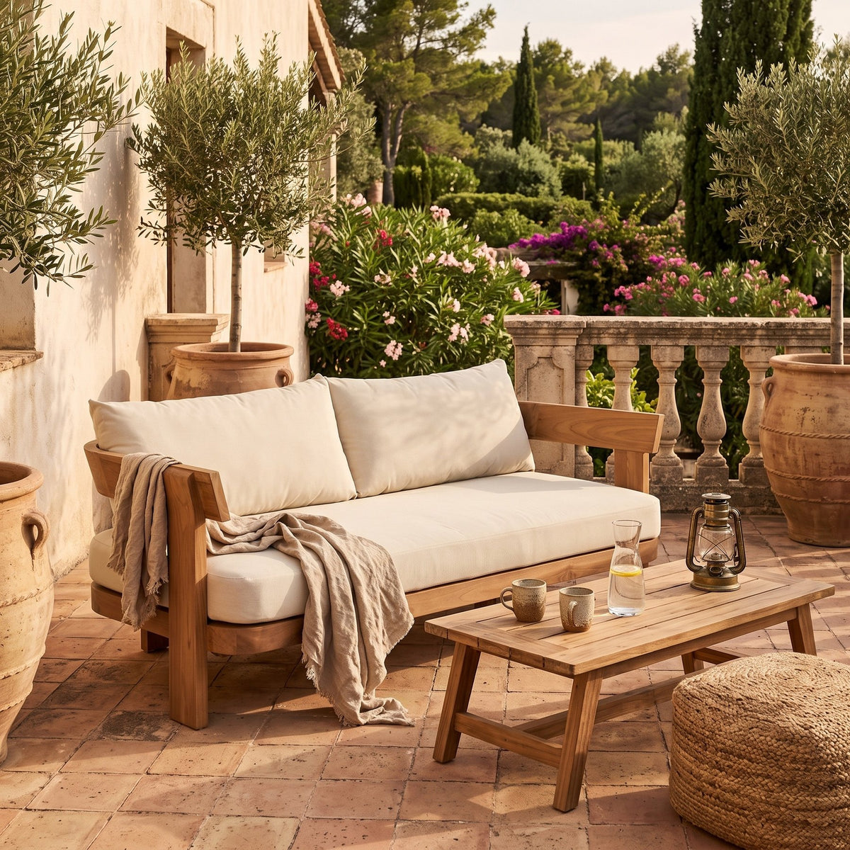 Gartensofa Evora von Bizzotto auf der Terrasse