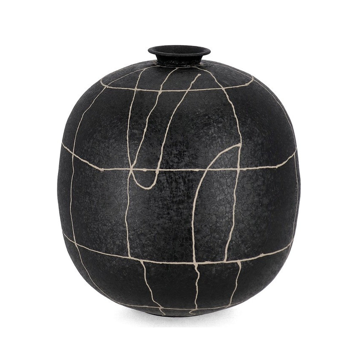 Kugelvase Siva Schwarz Ø 26 cm, Freisteller