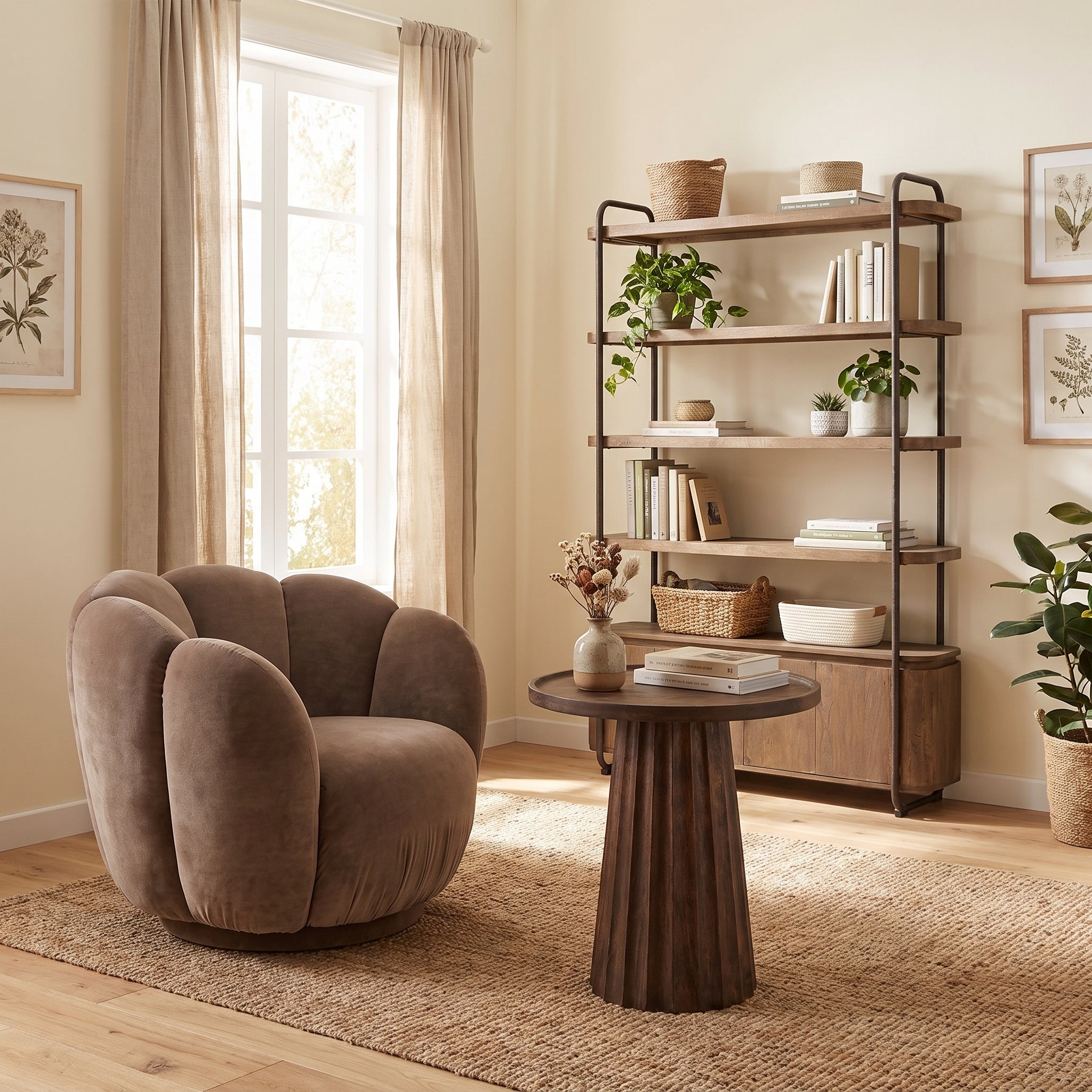 Loungesessel Tulip Biscuit | Beige, runde Form