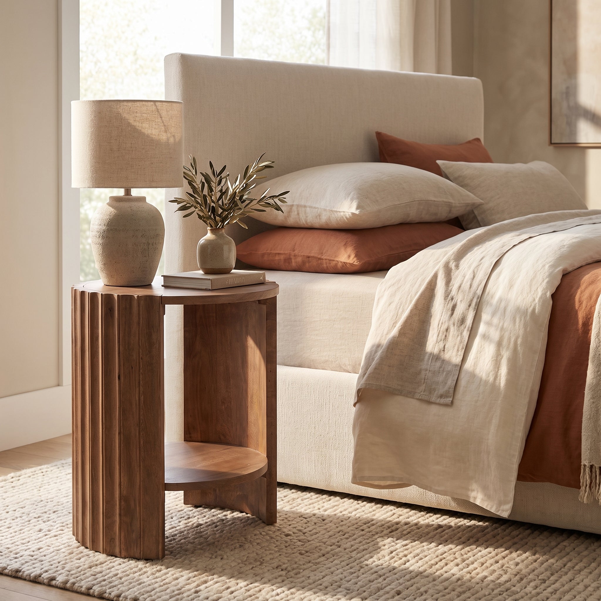 Nachttisch Orissa Naturfarbe von Bizzotto – Mangoholz im gemütlichen Schlafzimmer, STUFF Shop