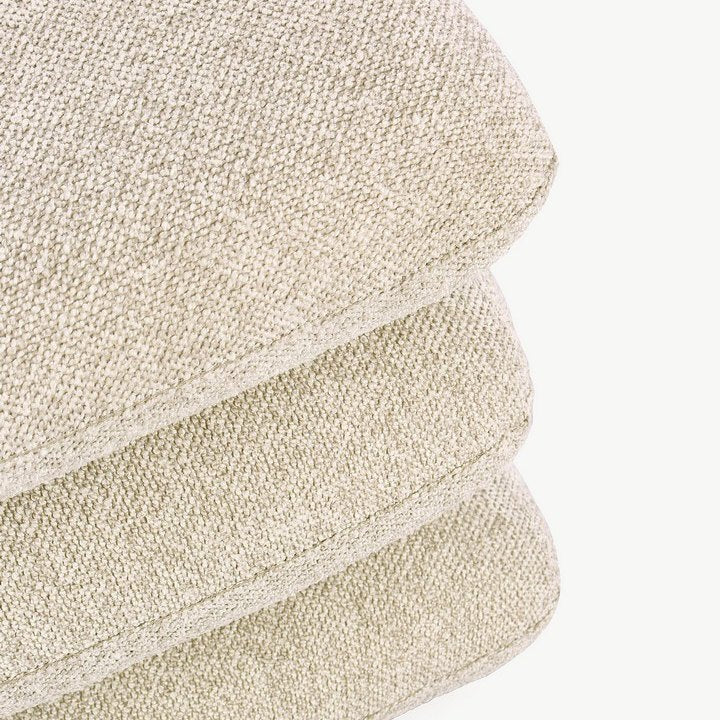 Pouf Antara Beige von Bizzotto, Nahaufnahme von Material und Verarbeitung