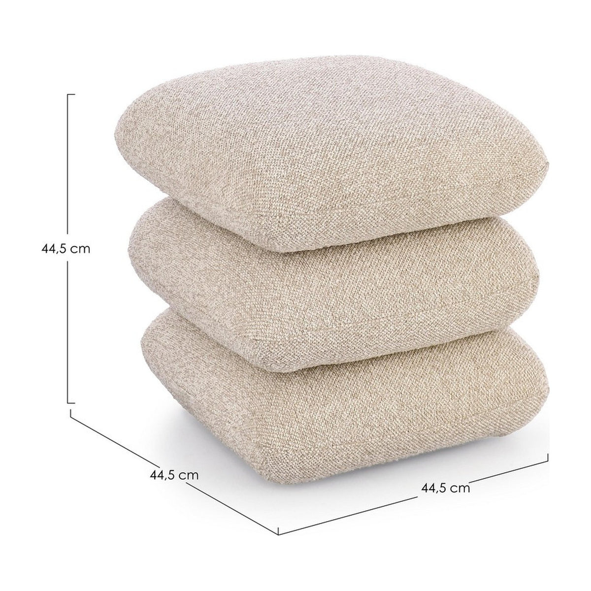 Maßzeichnung Pouf Antara Beige von Bizzotto