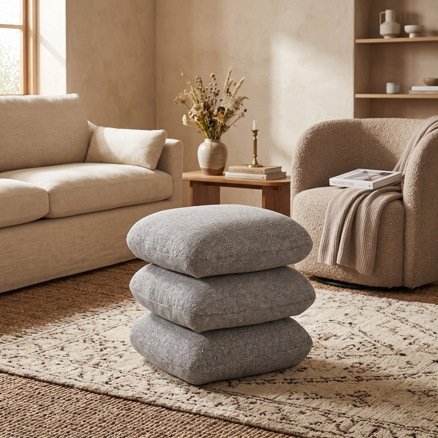 Pouf Antara Grau von Bizzotto im Wohnraum
