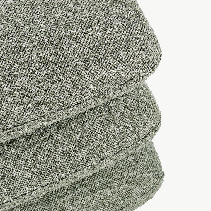 Pouf Antara Grün von Bizzotto, Nahaufnahme von Material und Verarbeitung