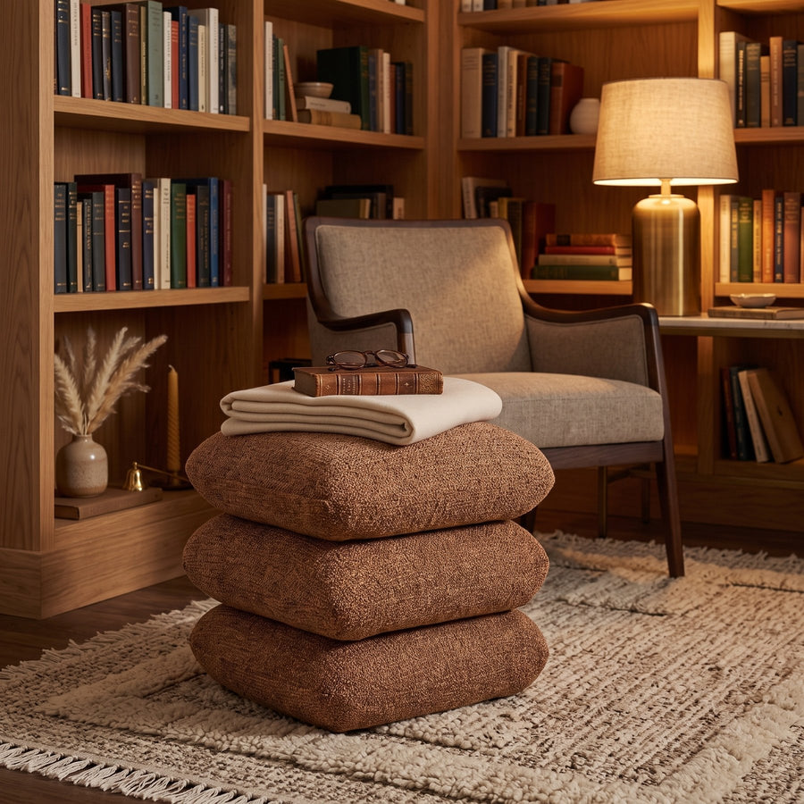 Pouf Antara Terrakotta von Bizzotto im Wohnraum