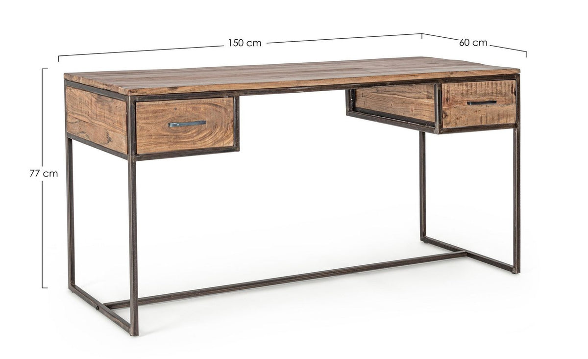 Schreibtisch Elmer von Bizzotto, Maßzeichnung B 150 × T 60 × H 77 cm