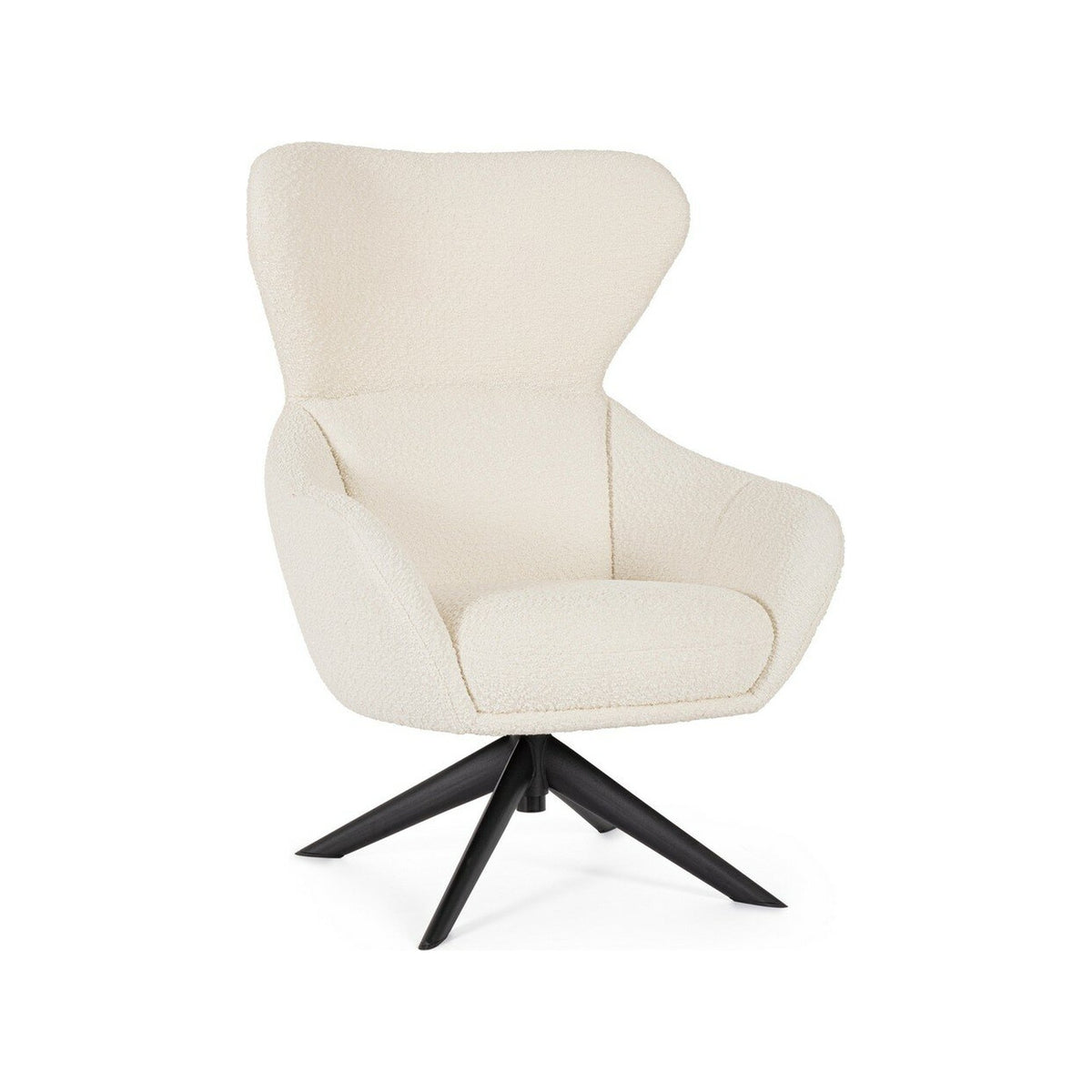 Drehsessel Hailey Schnee von Bizzotto, freigestellt, B 75 × T 80 × H 110 cm