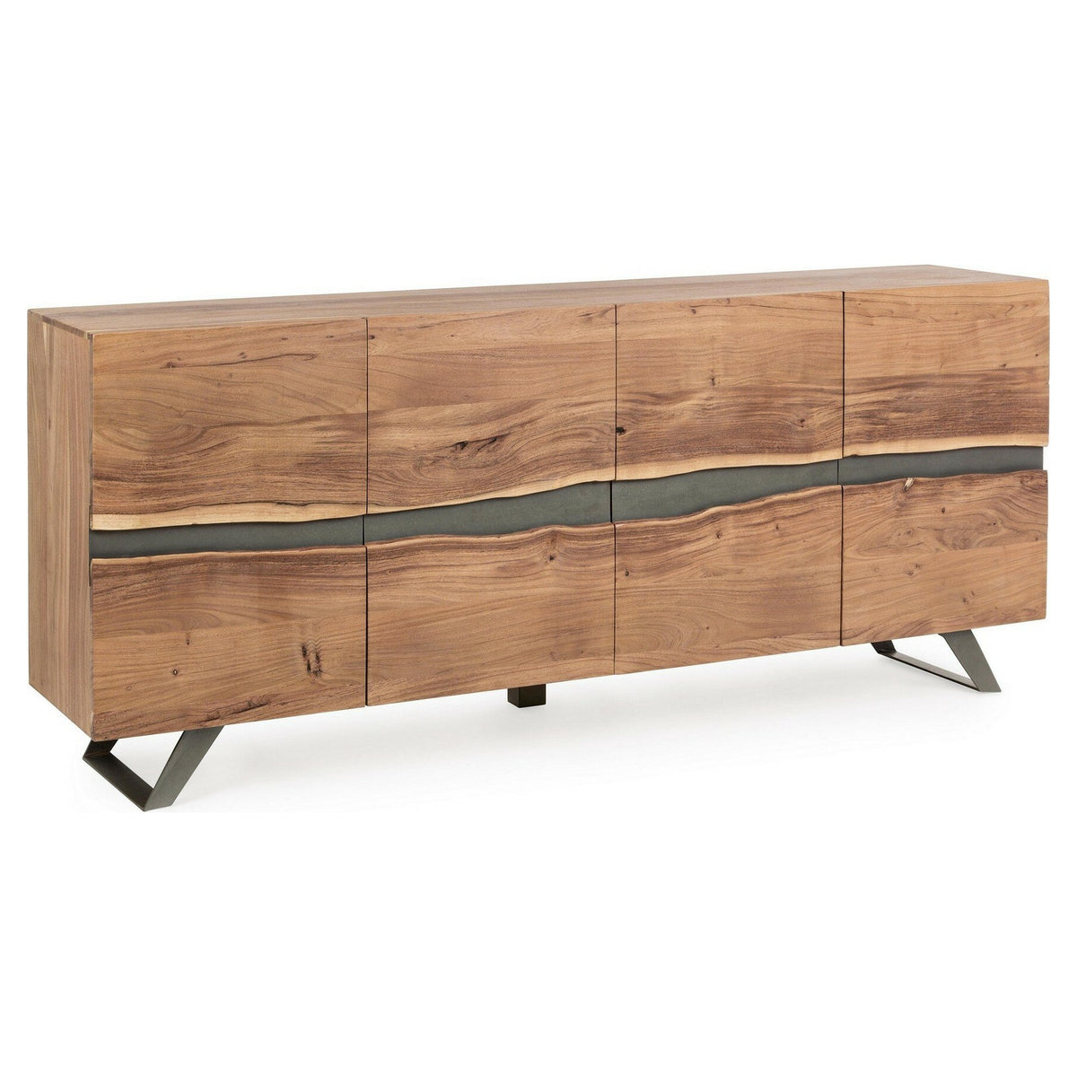 Sideboard Aron 4 Türen von Bizzotto, freigestellt, B 198 × T 43 × H 85 cm