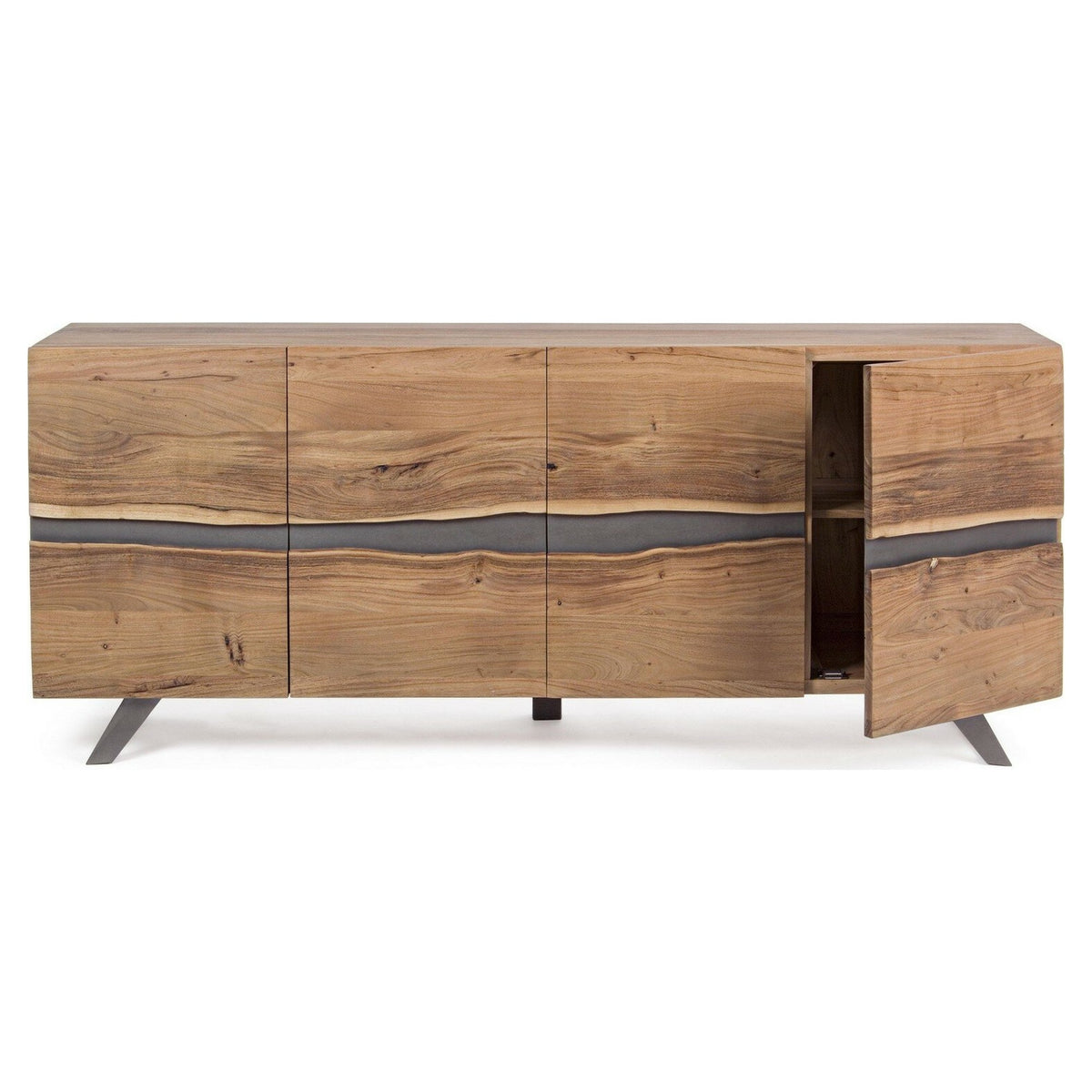 Sideboard Aron 4 Türen von Bizzotto, geöffnet