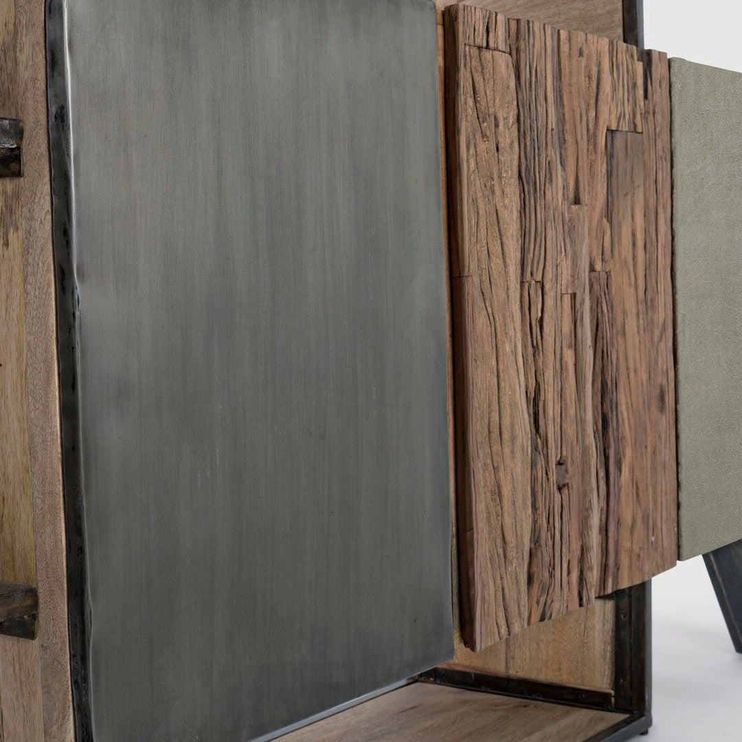 Sideboard Manchester 3 Türen von Bizzotto, Nahaufnahme von Material und Verarbeitung