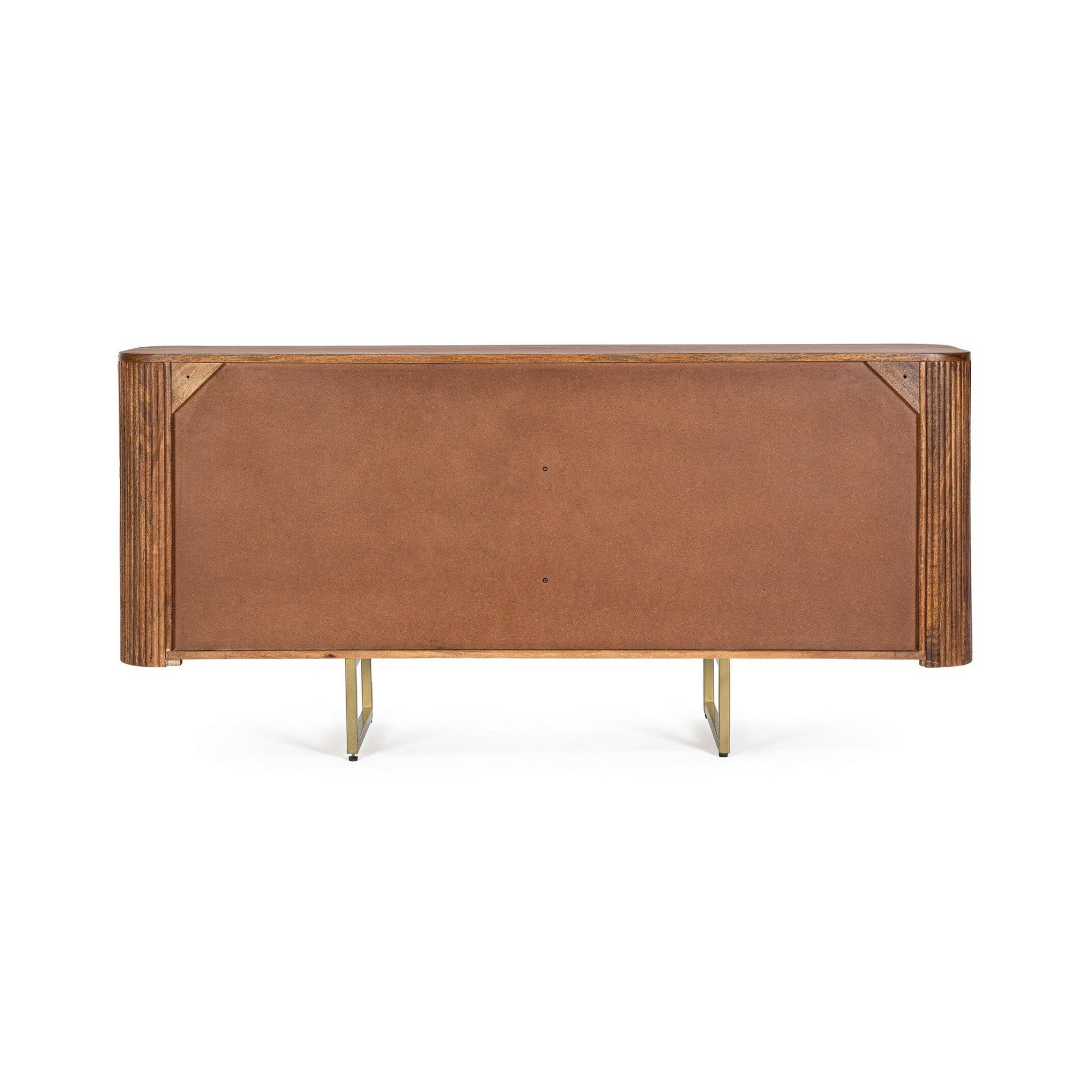 Sideboard Vilas von Bizzotto – Mangoholz, Ansicht der Front mit Stahlgriffen, im STUFF Shop