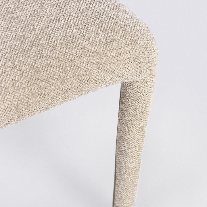 Esszimmerstuhl Antara Beige von Bizzotto, Nahaufnahme von Material und Verarbeitung
