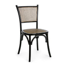 Stuhl Carrel Schwarz | Ulmenholz und Rattan, Bistrostil