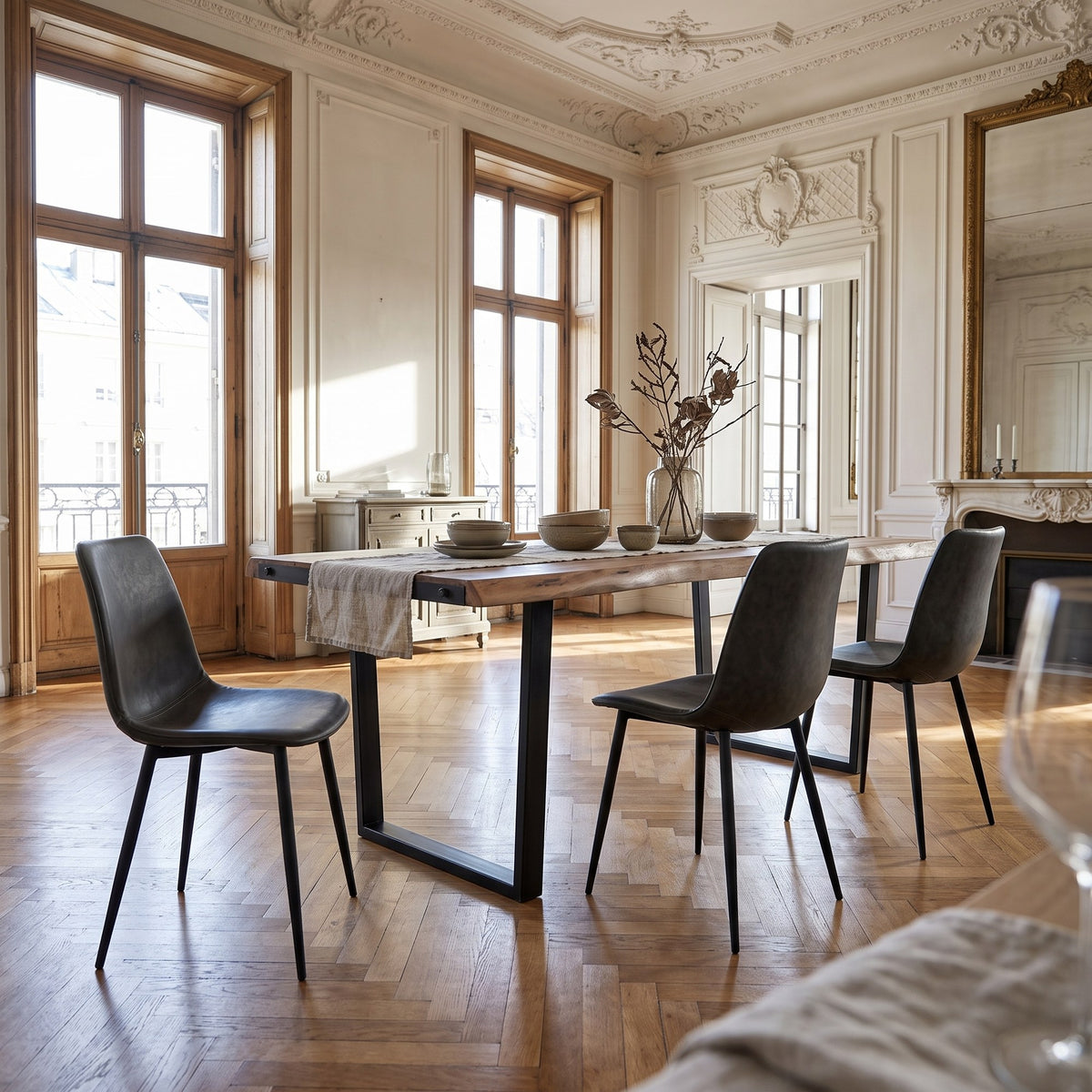 Stuhl Kyra Anthrazit Vintage von Bizzotto im Esszimmer