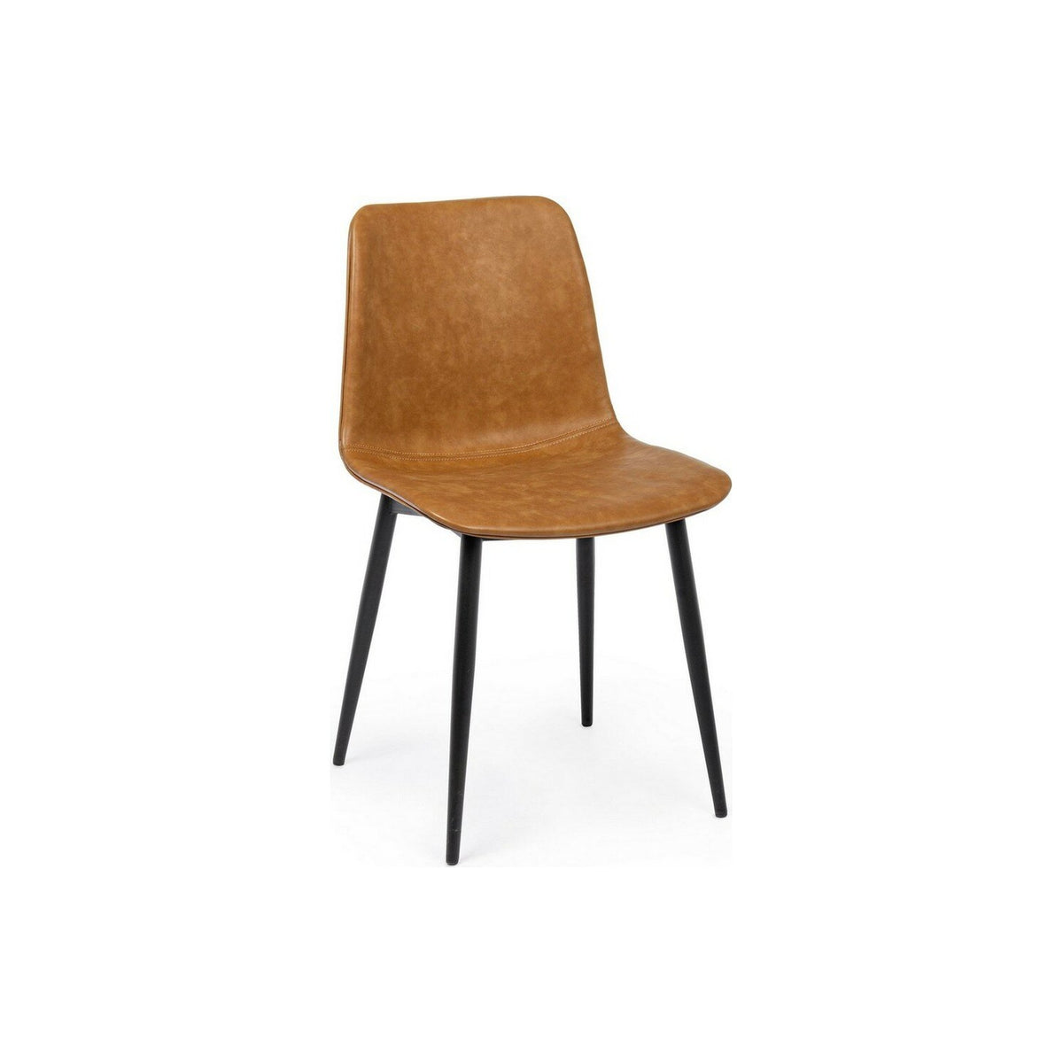 Stuhl Kyra Leder Vintage von Bizzotto, freigestellt, B 44 × T 50 × H 80 cm