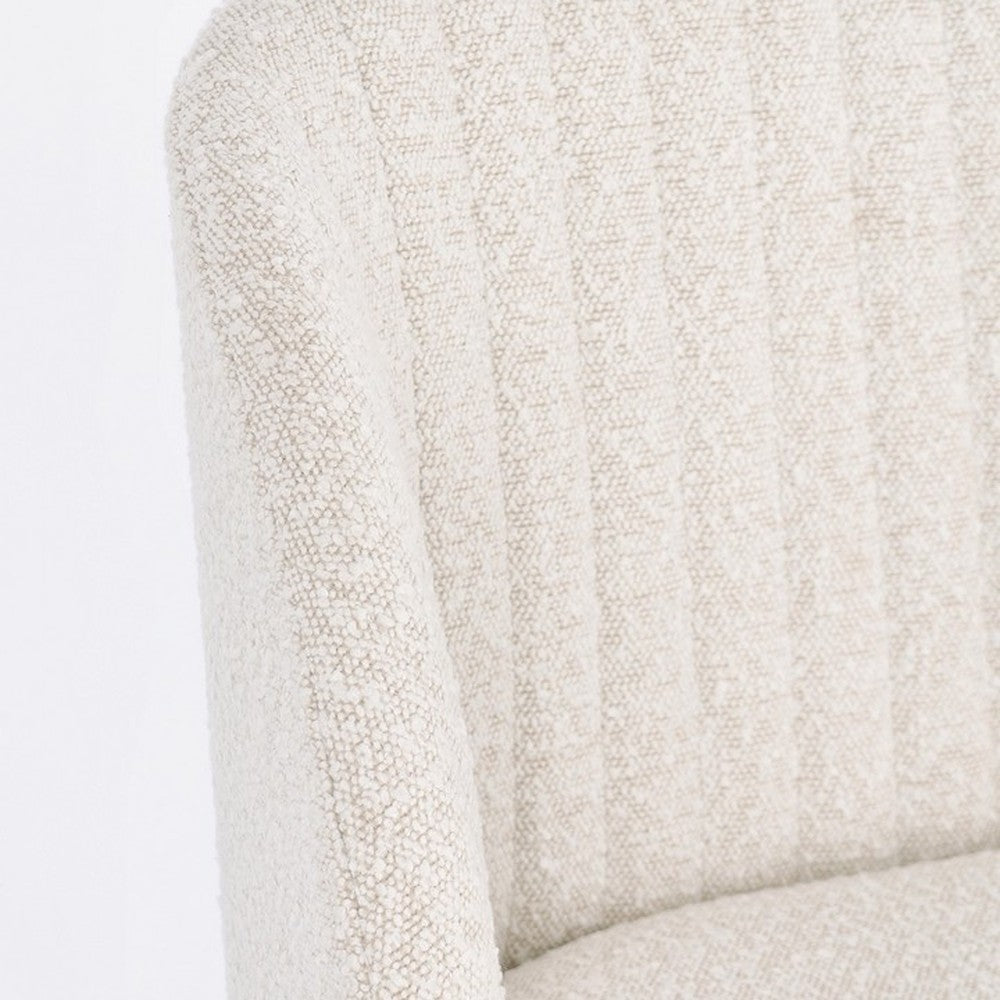 Stuhl Queen Bouclé Elfenbein von Bizzotto, Nahaufnahme von Material und Verarbeitung