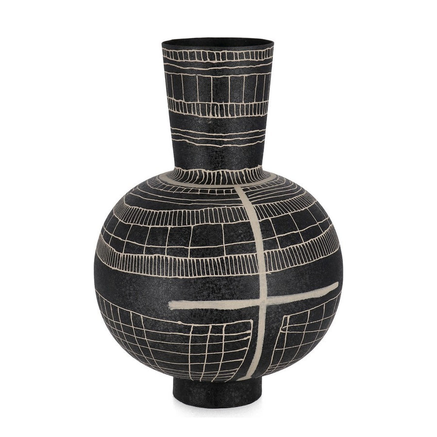Trichtervase Siva Schwarz 43 cm, Freisteller