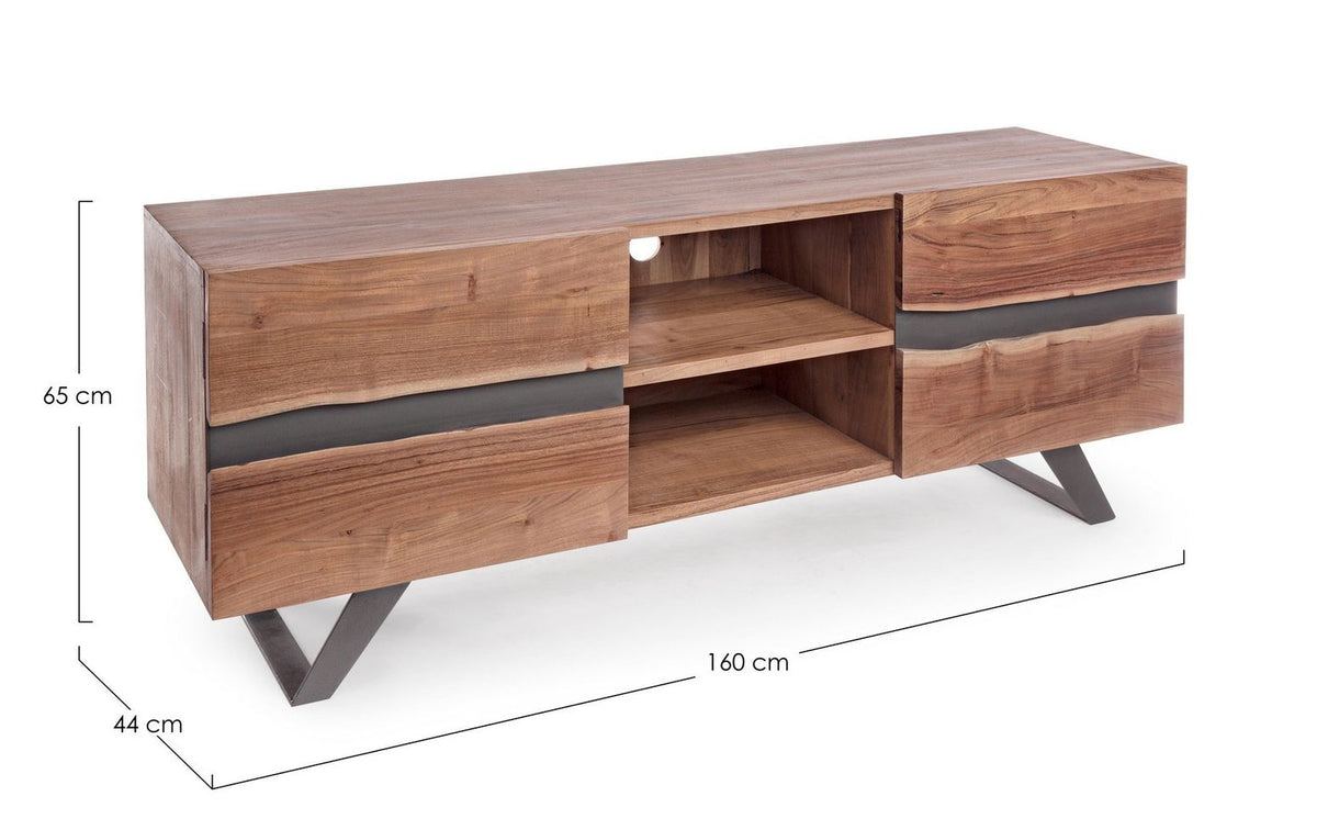 TV-Möbel Aron 160 cm von Bizzotto, Maßzeichnung B 160 × T 44 × H 65 cm
