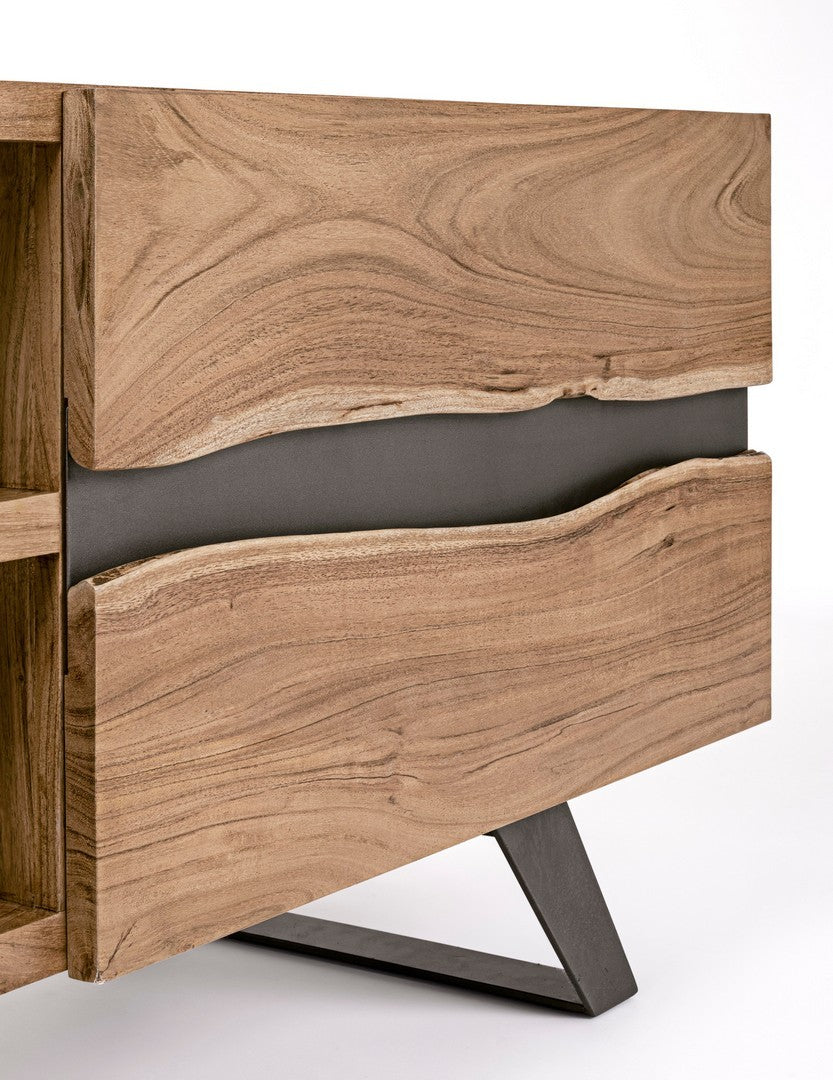 TV-Möbel Aron 190 cm von Bizzotto, Nahaufnahme von Material und Verarbeitung