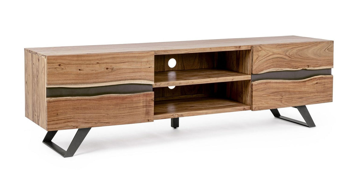 TV-Möbel Aron 190 cm von Bizzotto, freigestellt, B 190 × T 43 × H 56 cm