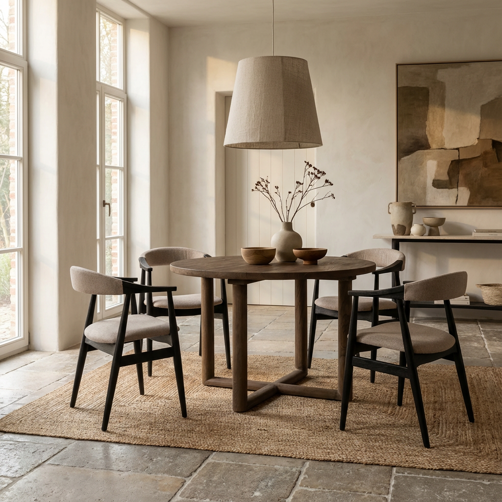 Runder Esstisch Justin Ø160 aus recyceltem Teakholz in Authentic Grey | Gommaire bei STUFF Shop kaufen