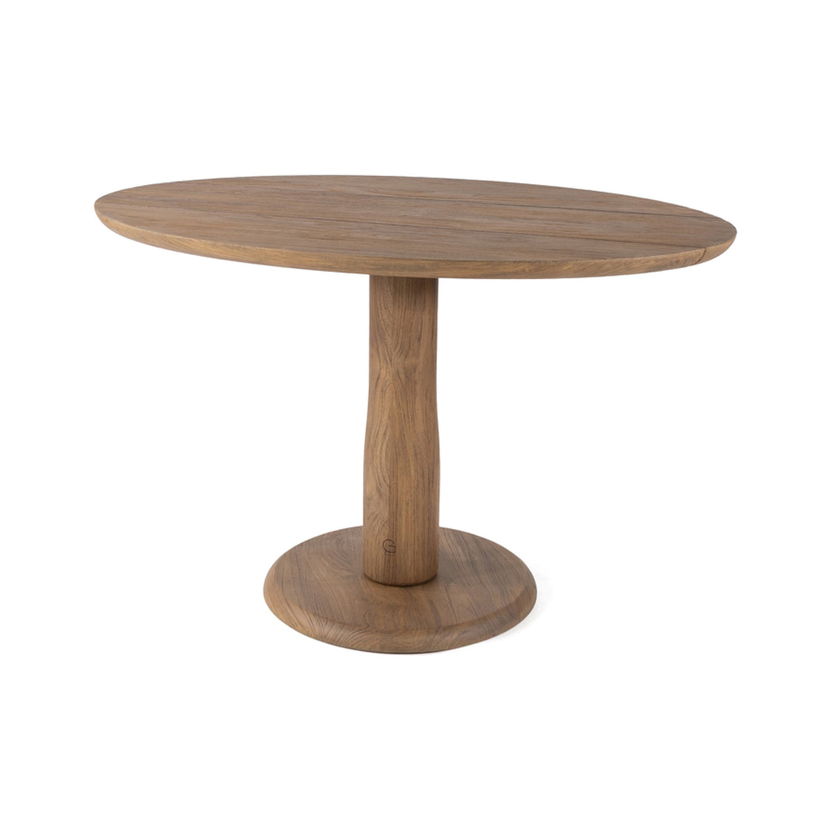 Bistrotisch Dita Oval Teak Emas Brown von Gommaire, Teak Emas Brown, 120 × 86 × H 76 cm, Freisteller