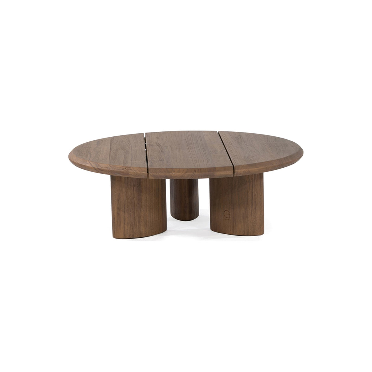 Couchtisch Imen rund Teak Emas Brown Large von Gommaire, Teak Emas Brown, Ø 80 × H 28 cm, Freisteller