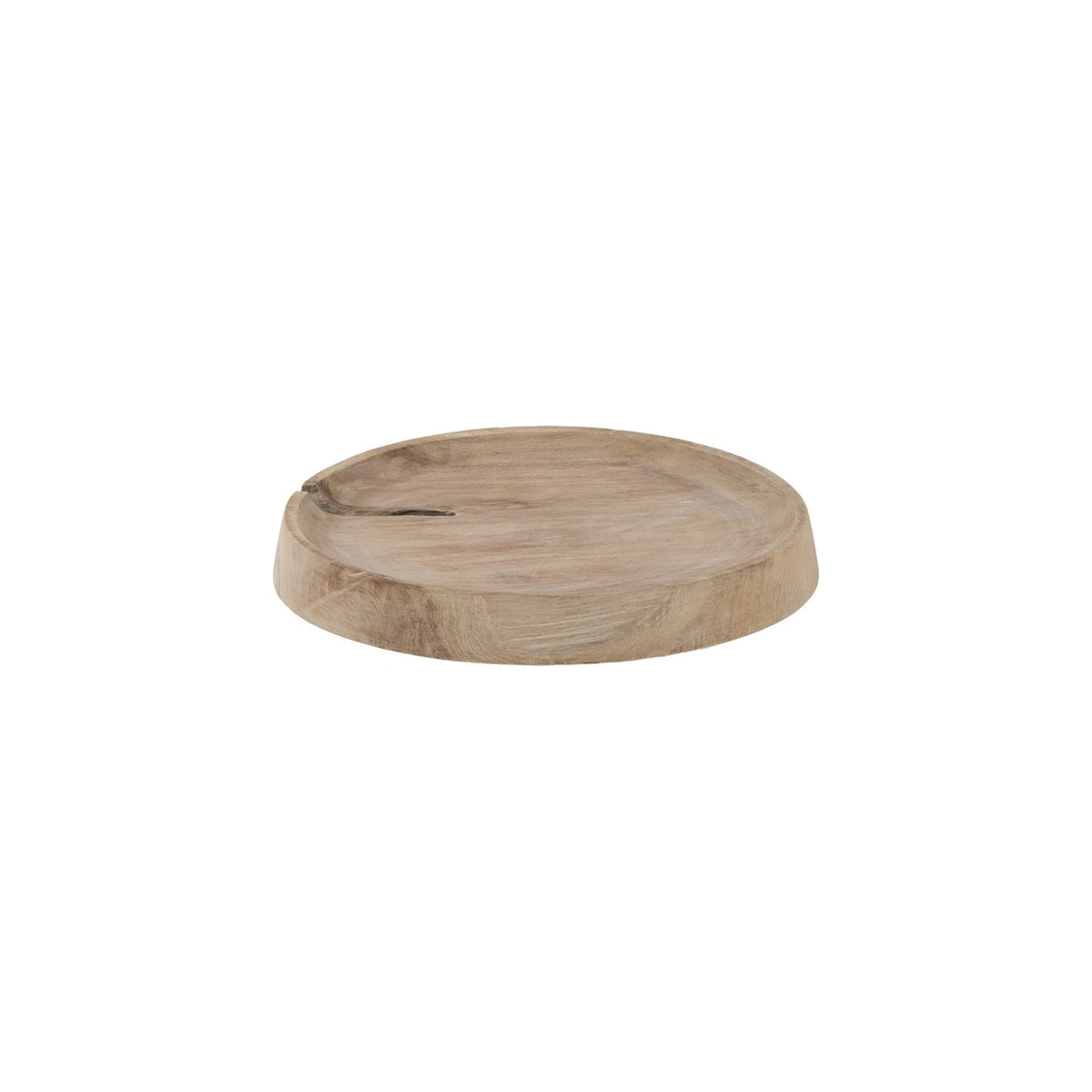 Dekoteller Binta Teakwurzel Natural Grey Large von Gommaire, Teakwurzel Natural Grey, Ø 50 × H 7 cm, Freisteller