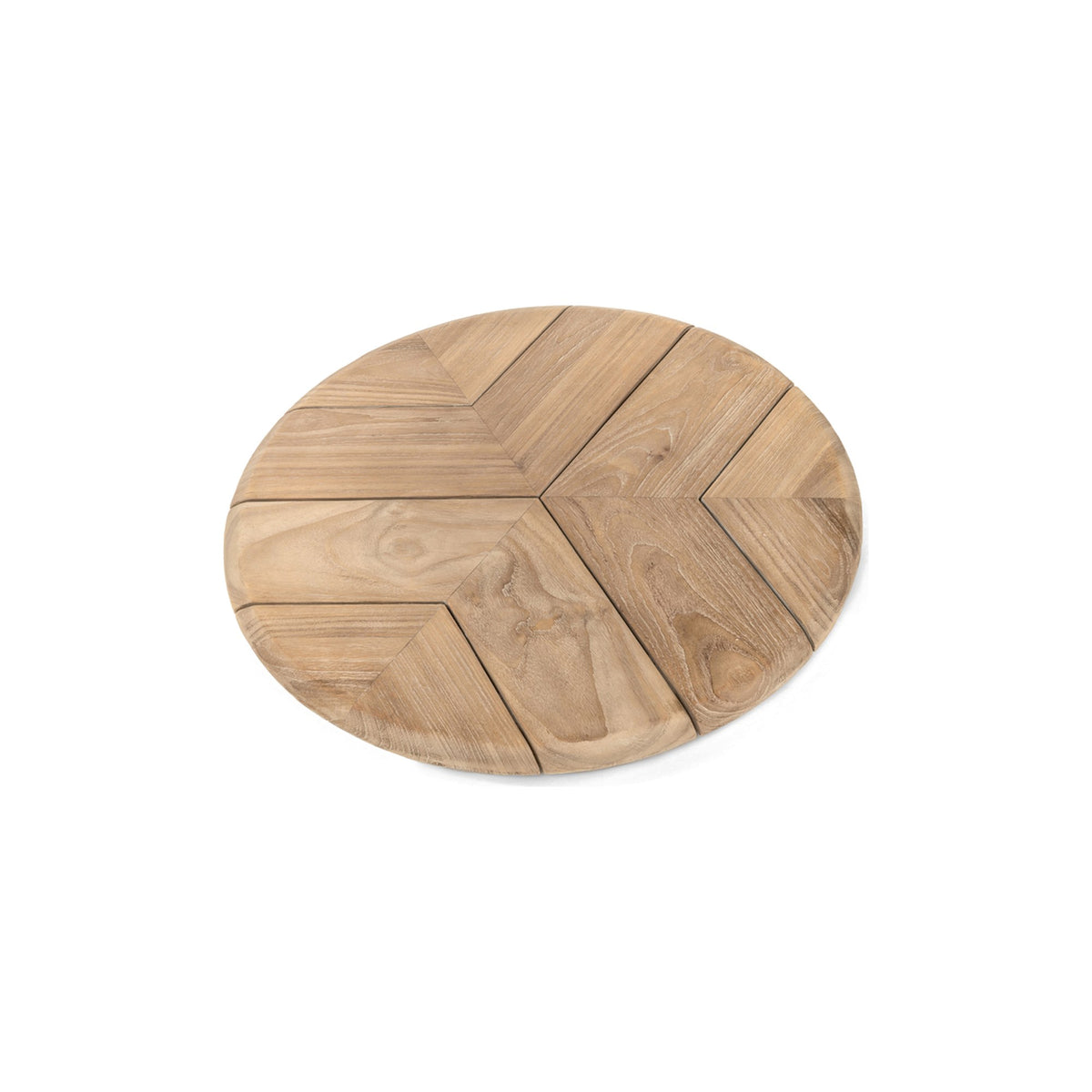 Drehteller Lazy Faye Teak Natural Grey von Gommaire, Teak Natural Grey, Ø 70 × H 3,5 cm, Freisteller