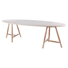 Esstisch Faye oval Beton Teak Natural Grey