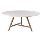 Esstisch Faye rund Beton Teak Emas Brown XL