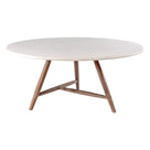 Esstisch Faye rund Beton Teak Emas Brown XL Low