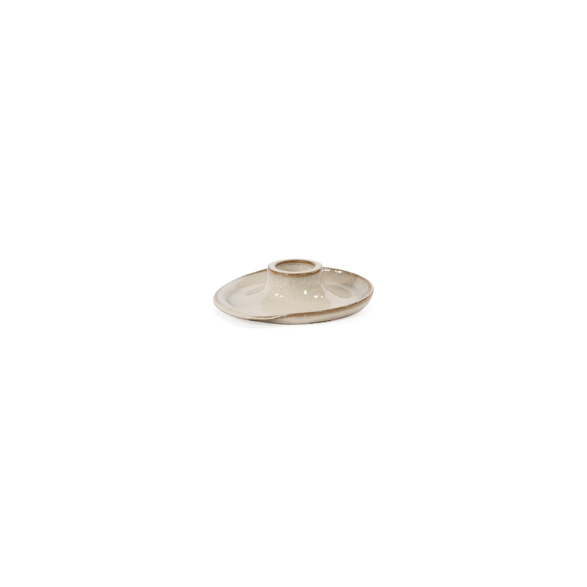 Kerzenhalter Ali Terracotta Sandbraun Small von Gommaire, Terracotta Sandbraun, Ø 21,5 × H 5,5 cm, Freisteller