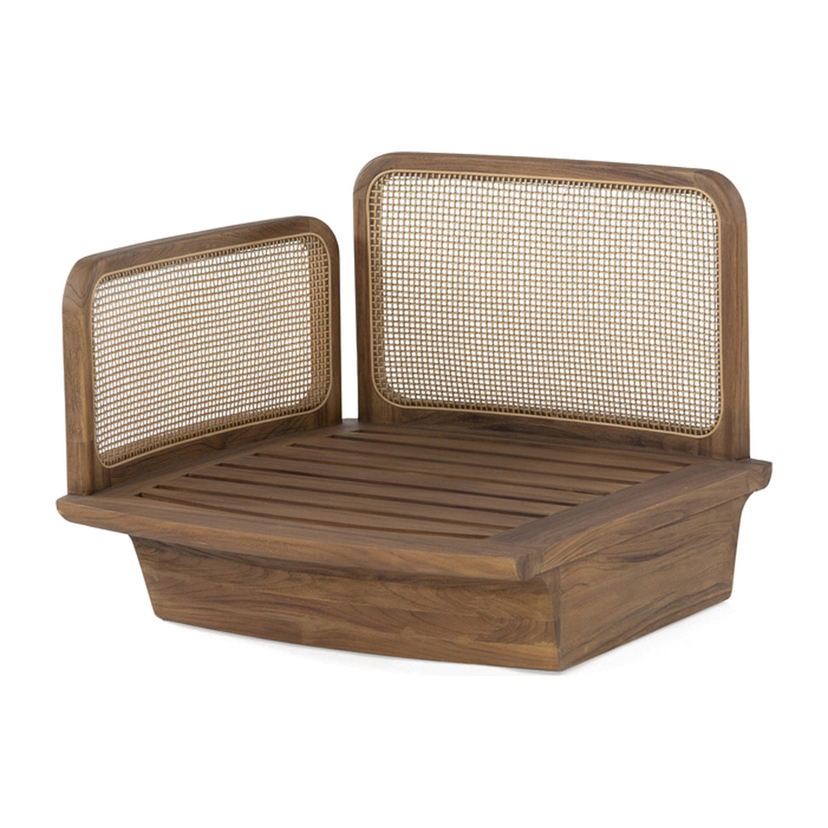 Passendes Möbel Modulsofa Boa Teak Emas Brown von Gommaire, B 85 × T 90 × H 65 cm, Hülle nicht abgebildet