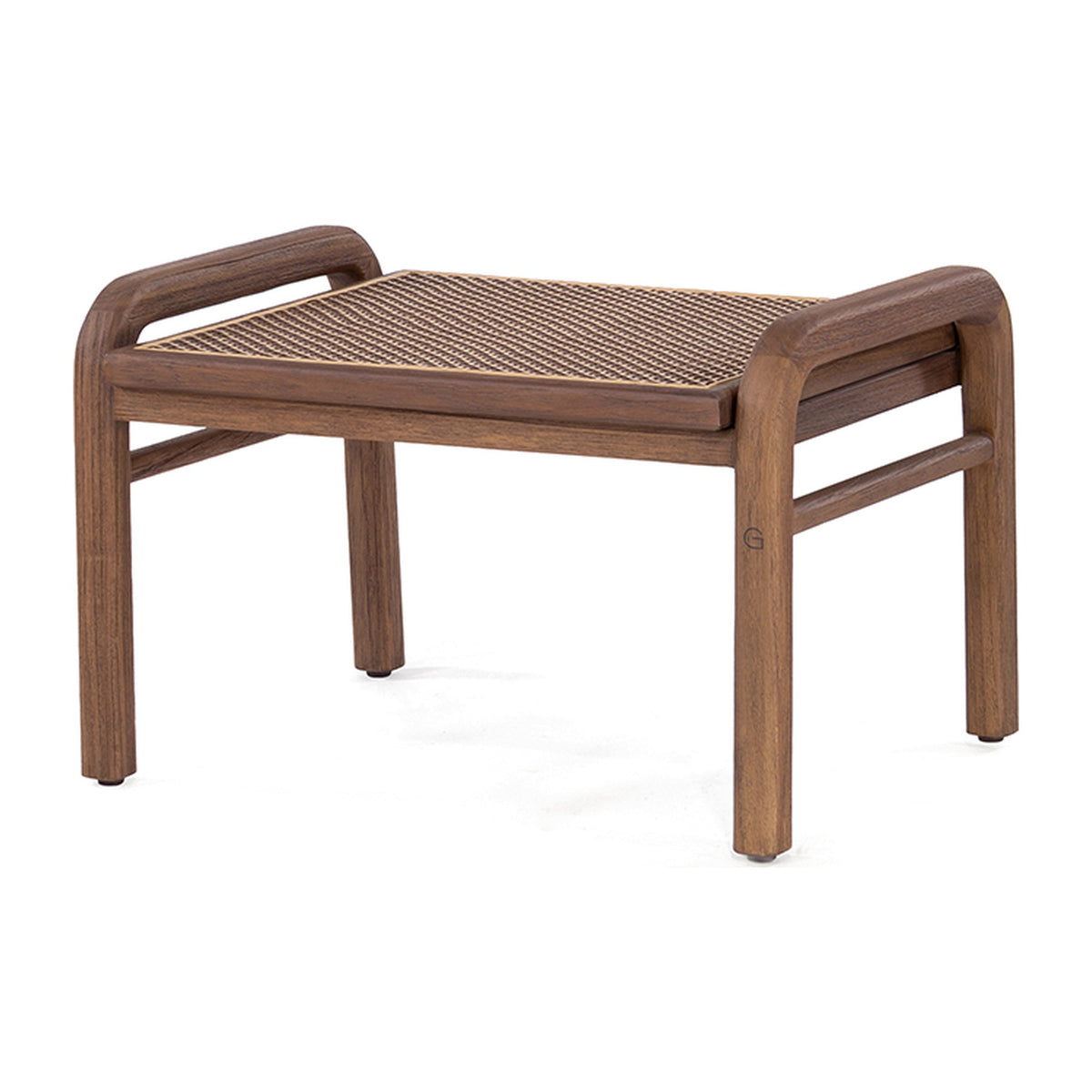 Passendes Möbel Ottomane Imen Teak Emas Brown PE Rattan von Gommaire, B 62 × T 48 × H 40 cm, Hülle nicht abgebildet