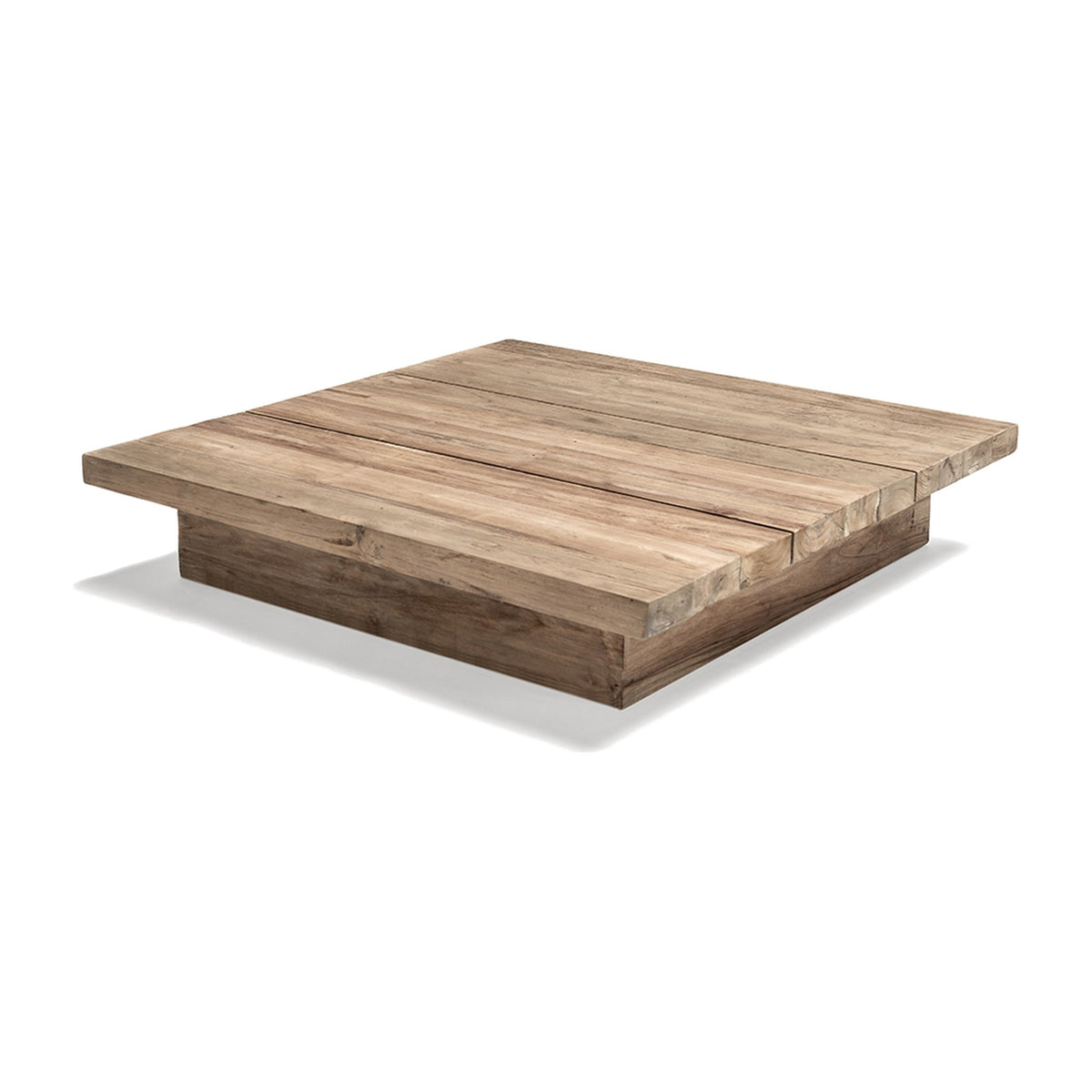 Passendes Möbel Ottomane Magnus Teak Natural Grey von Gommaire, B 105 × T 105 × H 20 cm, Hülle nicht abgebildet