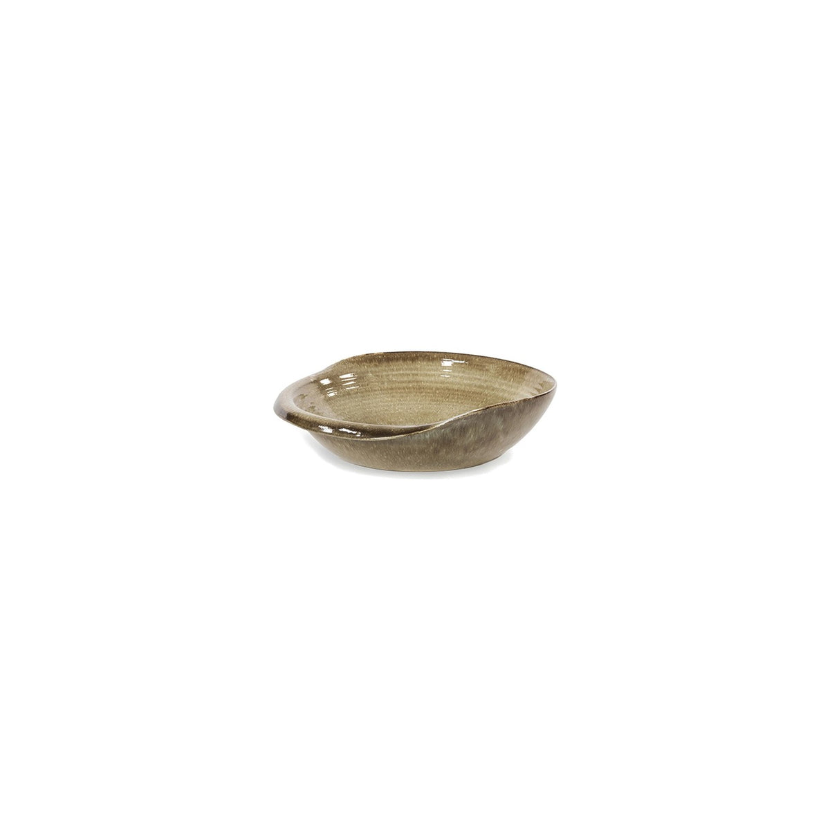 Schale Ali Terracotta Moosgrün Small von Gommaire, Terracotta Moosgrün, Ø 32 × H 8 cm, Freisteller