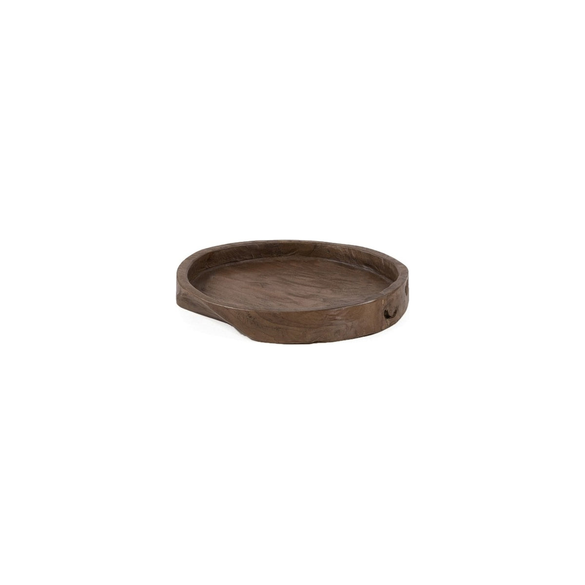Schale Low Round Teak Emas Brown Medium von Gommaire, Teak Emas Brown, Ø 32 × H 5 cm, Freisteller