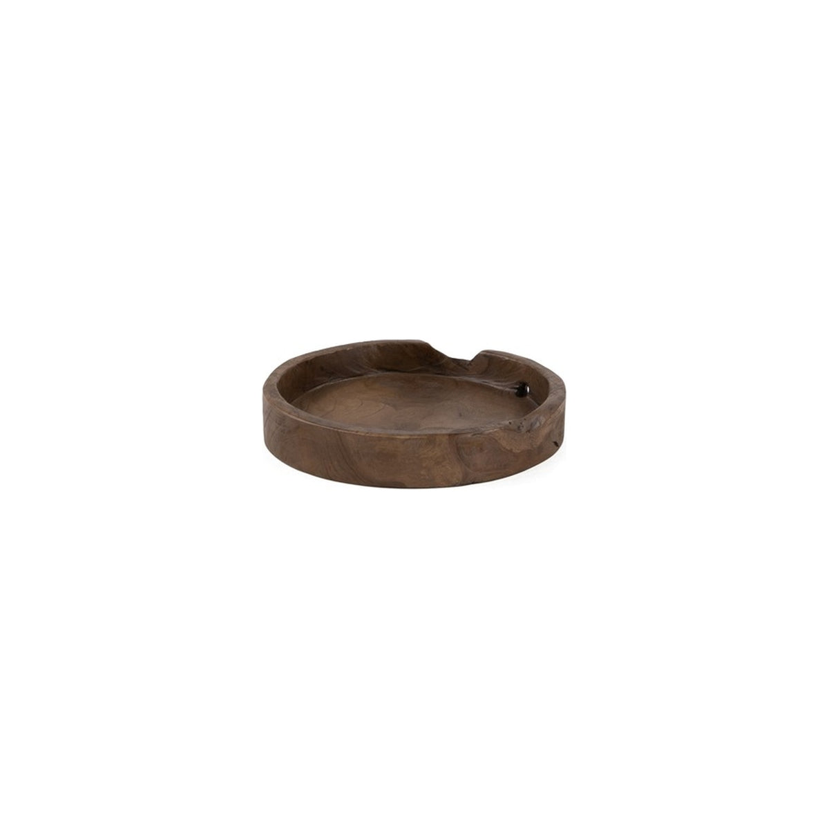 Schale Low Round Teak Emas Brown Small von Gommaire, Teak Emas Brown, Ø 27 × H 5 cm, Freisteller