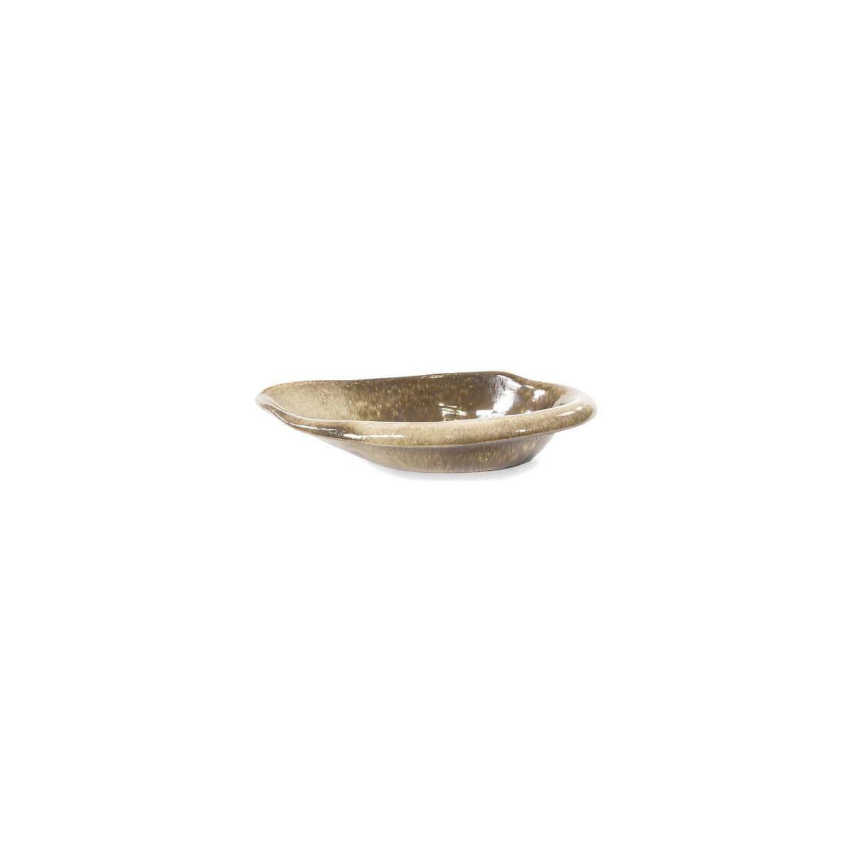 Schale oval Ali Terracotta Moosgrün Low von Gommaire, Terracotta Moosgrün, B 22 × T 40 × H 8 cm, Freisteller