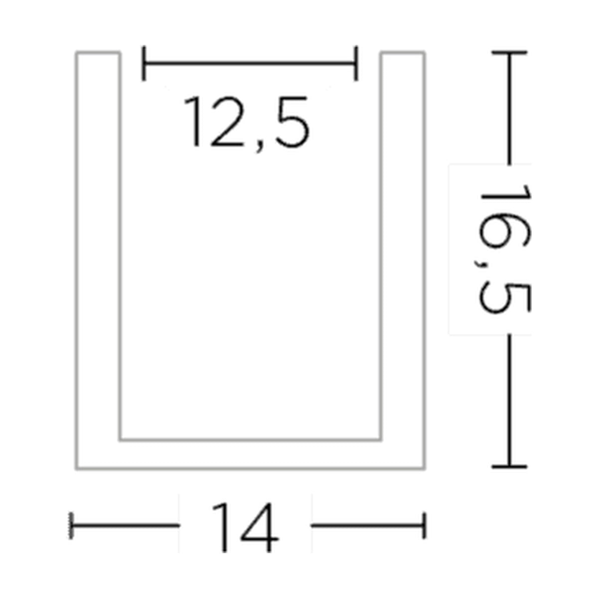 Maßzeichnung Vase Mon Klarglas Small von Gommaire, Ø14 × H 16,5 cm