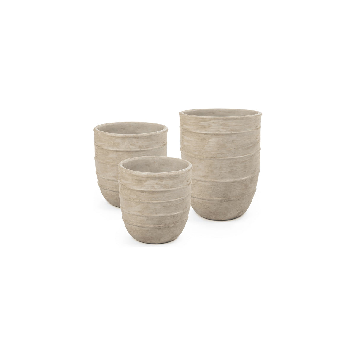 Vase Simon Terracotta Elfenbein Small von Gommaire, Terracotta Elfenbein, Ø 26,5 × H 25 cm
