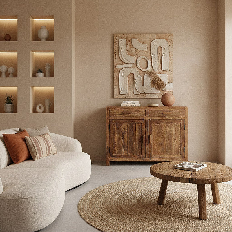 Rustikales Grainwood Sideboard mit charaktervollem recyceltem Holz und einem natürlichen, geschichtsträchtigen Finish | STUFF Loft