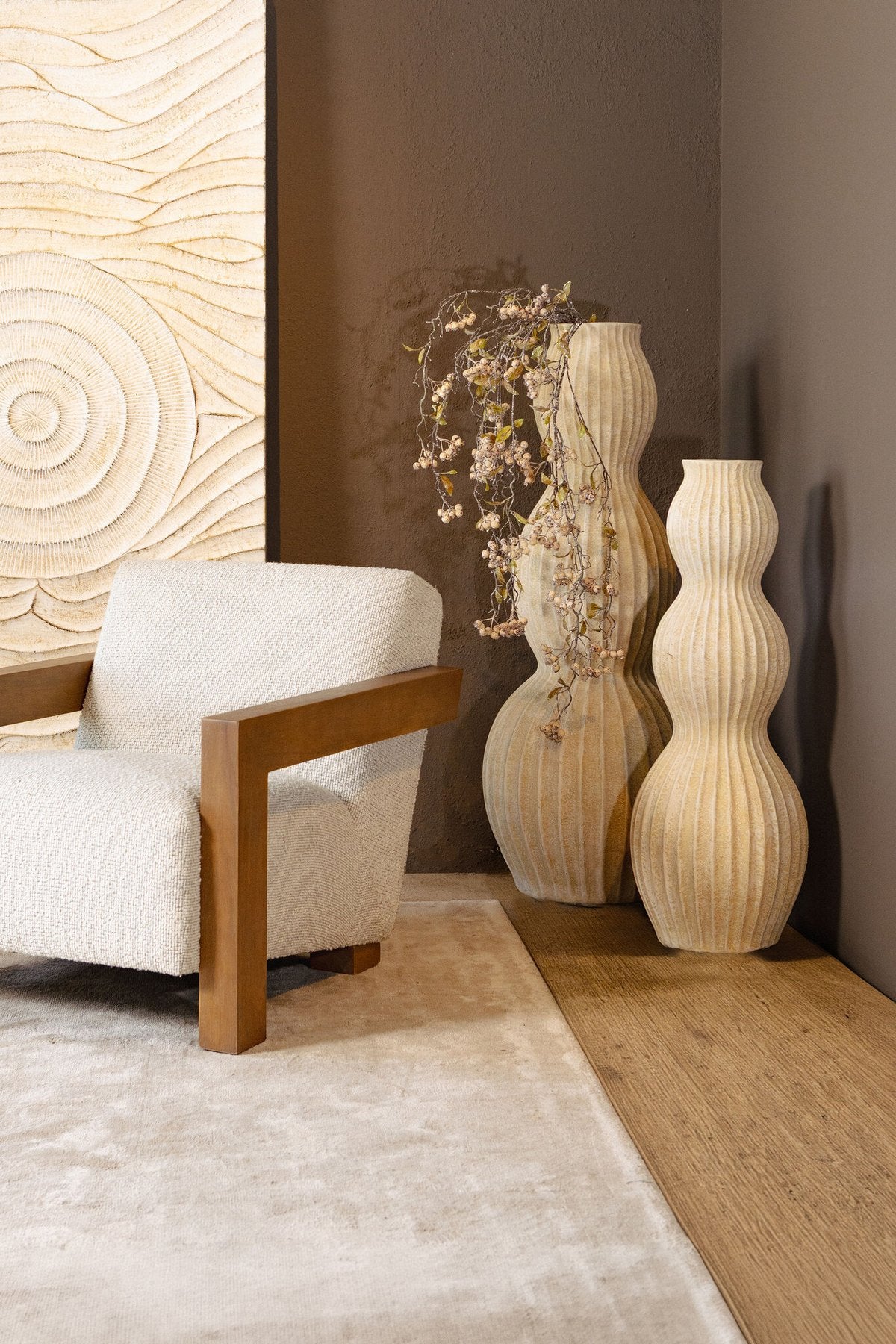 PTMD Diede Bodenvase Creme