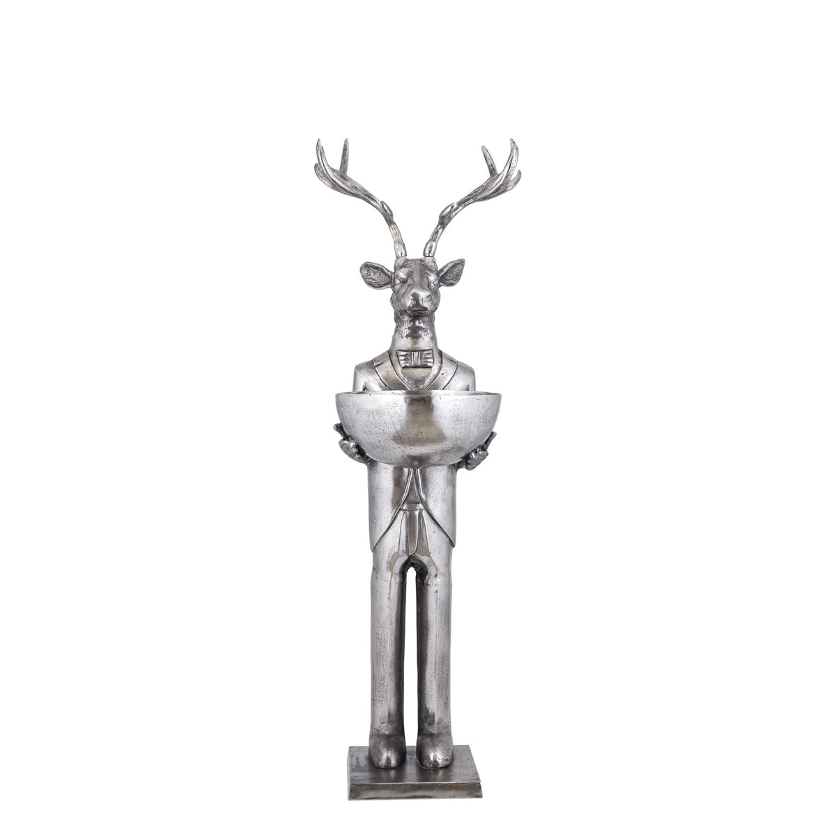 Hirschfigur Airen in Nickel im Raum