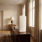 Flaschenvase Janettee Weiß 60 cm | Steingut flach