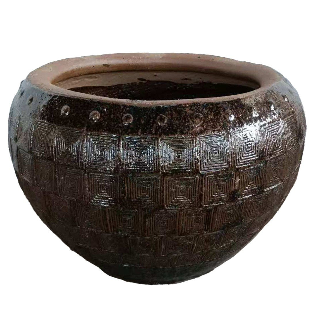 Pflanzkübel Lisie Dunkelbraun 39 cm, Freisteller