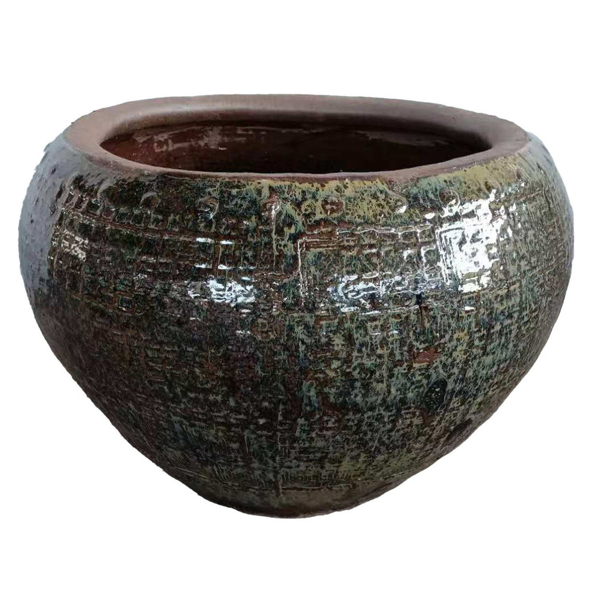 Pflanzkübel Lisie Grün-Braun 39 cm, Freisteller